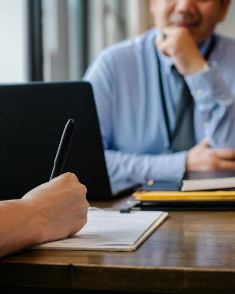 Financial professional meeting with their client